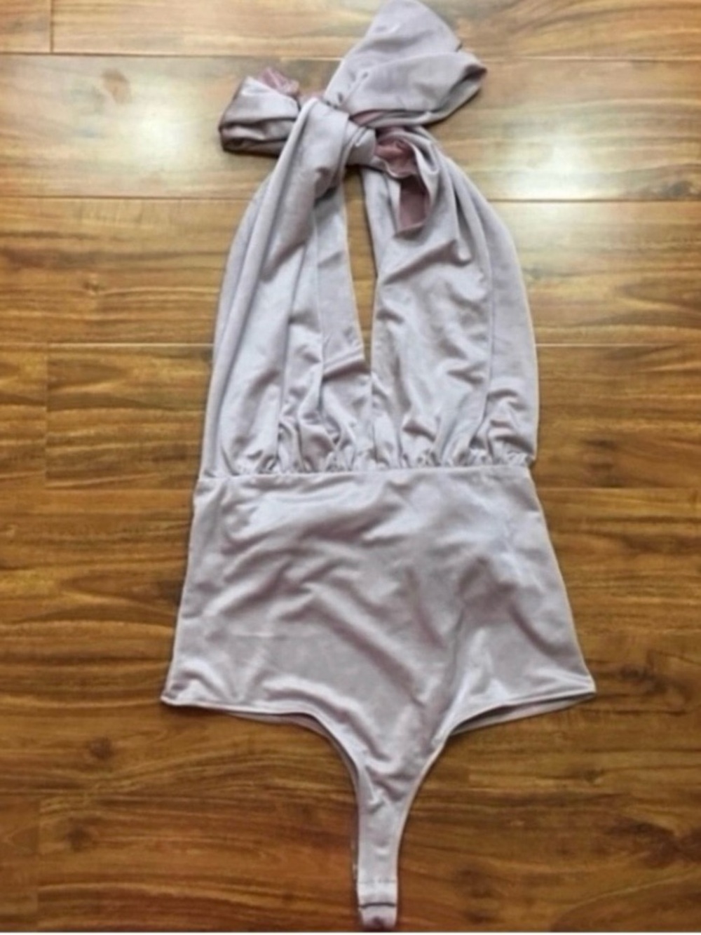 NWOT New Free People Womens Shiny Lavender 100 Ways Convertible Bodysuit Size L
